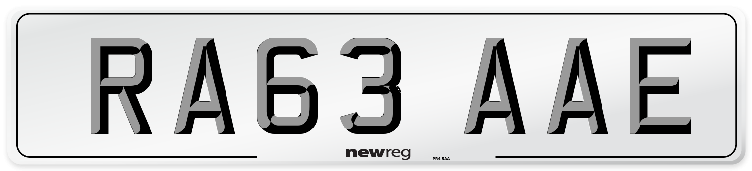 RA63 AAE Number Plate from New Reg